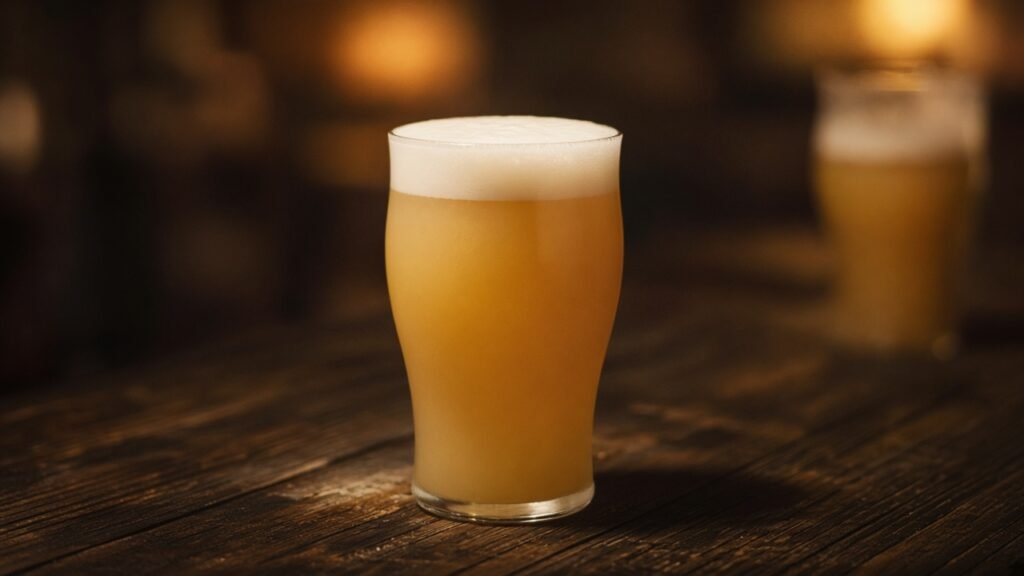 Ilustração de um copo de cerveja, não uma fotografia desta cervejaria.